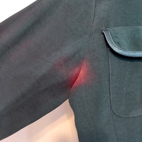 Vintage Audio by Connie Anderson Teal Blue Two Piece Button Down Shirt Skirt Set - Picture 11 of 15